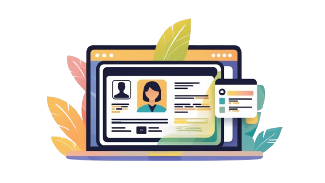 laptop showing id cards